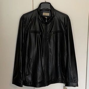 NWT NEW MENS MICHAEL KORS FAUX LEATHER JACKET 2XL